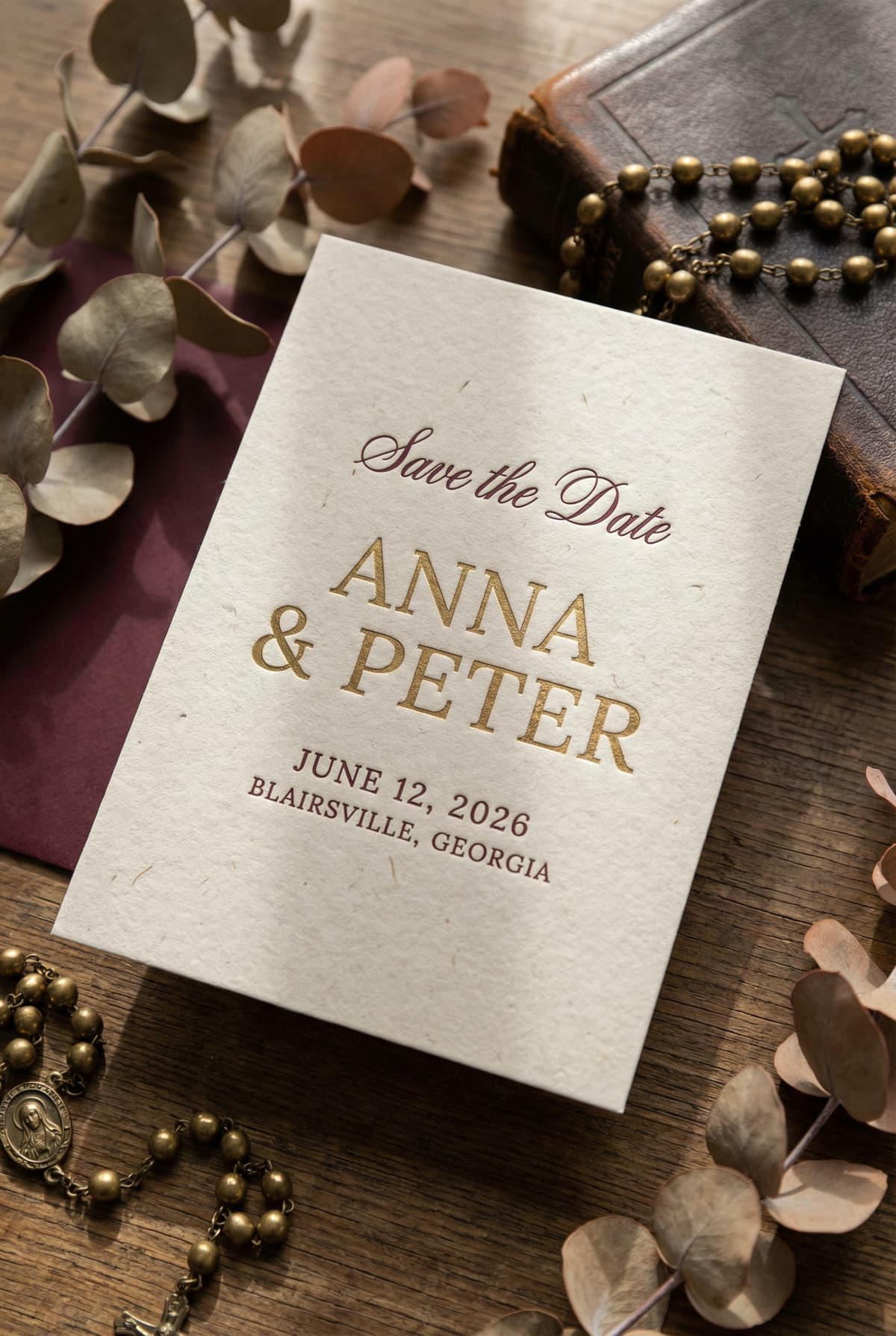 AI generated save the date wedding card with elegant design