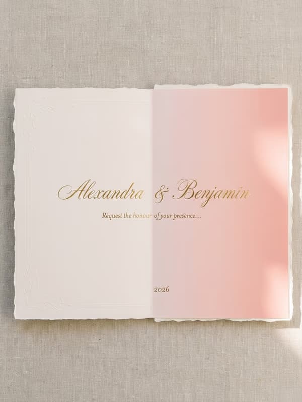 Classic Blush & Gold invitation