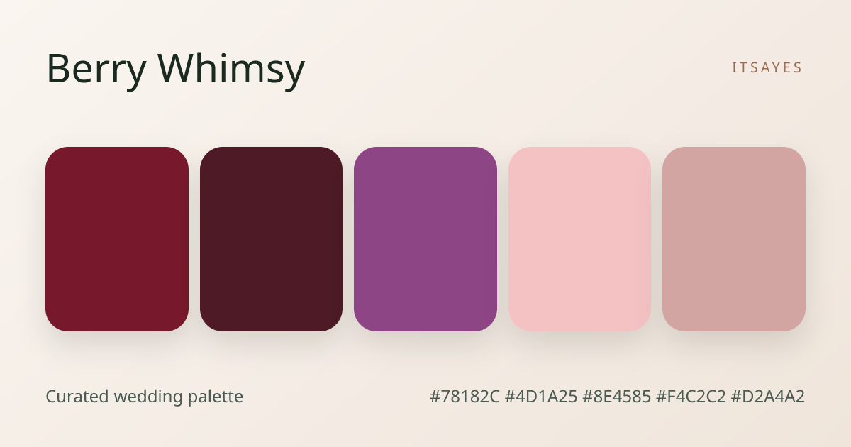 Berry Whimsy 2026 Wedding Palette – Romantic and moody Colors | ItsaYes