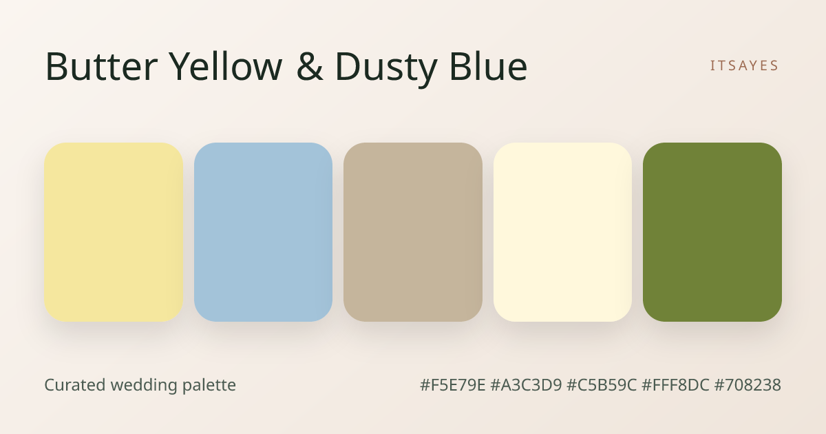 Butter Yellow & Dusty Blue 2026 Wedding Palette – Soft and romantic ...