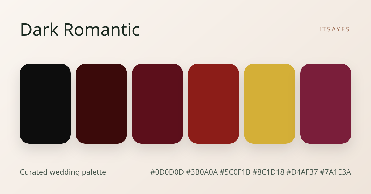 Dark Romantic Wedding Color Palette | ItsaYes