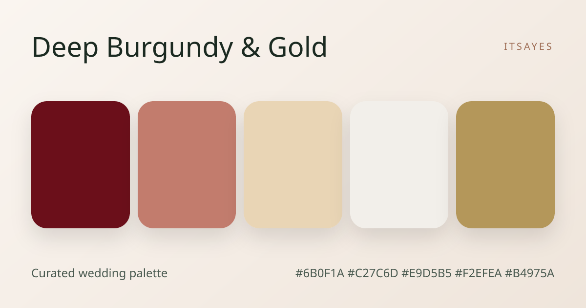 Deep Burgundy & Gold Wedding Palette | ItsaYes