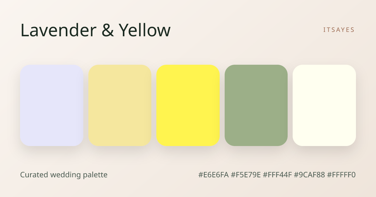 Lavender & Yellow 2026 Wedding Palette – Soft and romantic Colors | ItsaYes