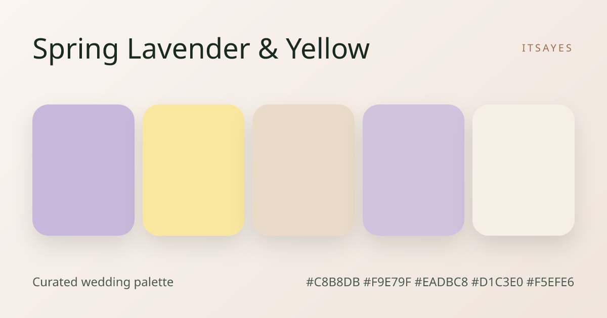Spring Lavender & Yellow Wedding Palette | ItsaYes